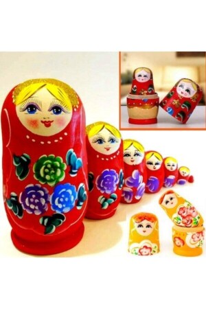 Matroschka-Puppe, Matroschka-Nistspielzeug, 5-teilig, ineinandergreifendes Holzspielzeug, dekorative Verzierung, 5-teilige Matroschka, 5-teilige Matroschka - 3