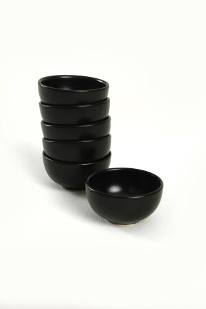 Matte Black Cloud Snack-/Saucenschale 8 cm 6 Stück - 4