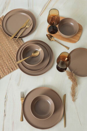 Matte Earth Taupe Nordic Tafelservice 18-teilig für 6 Personen 977 X0001346800000000000000000 - 4