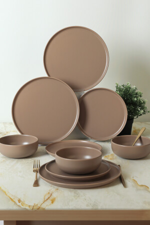 Matte Earth Taupe Nordic Tafelservice 18-teilig für 6 Personen 977 X0001346800000000000000000 - 5