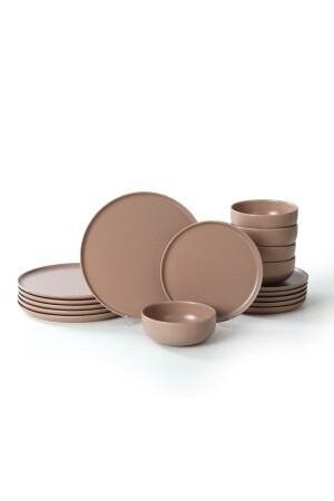 Matte Earth Taupe Nordic Tafelservice 18-teilig für 6 Personen 977 X0001346800000000000000000 - 7