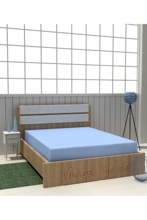 Blaues Einzel-/Doppel-Spannbettlaken aus 100 % gekämmtem Baumwollstoff (7 VERSCHIEDENE GRÖSSEN) - Modelhome