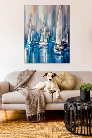 Mavi Tekne Çizim Sanatı Kanvas Tablo stvr180 - VeraStore