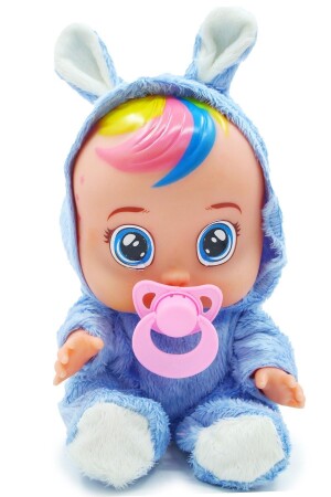 Mavi Tulumlu Göz Yaşı Döken Ve Konuşan Et Bebek Konuşan Bebeğim 30cm ağlayanbebekler - 2