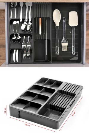 Maxi Ayarlanabilir Kayar Kızaklı Çekmece Içi Kaşıklık Bıçaklık - Pazarika