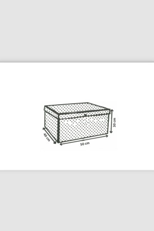 Maxi Çok Amaçlı Saklama Kutusu-kutu Hurç-kutu-organizer-oyuncak Kutusu Bej Puantiye Desen 40x50x30 - 5
