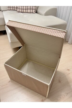 Maxi-Mehrzweck-Aufbewahrungsbox-Box Aufbewahrungstasche-Box-Organizer-Spielzeugbox Beige gepunktetes Muster 40x50x30 - 2