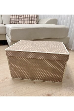 Maxi-Mehrzweck-Aufbewahrungsbox-Box Aufbewahrungstasche-Box-Organizer-Spielzeugbox Beige gepunktetes Muster 40x50x30 - 5