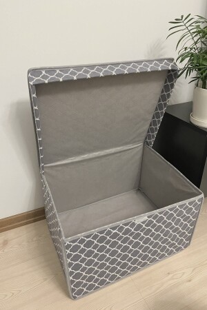 Maxi-Mehrzweck-Aufbewahrungsbox, Box, Aufbewahrungstasche, Box, Organizer, Spielzeugbox, graues Kettenmuster, 40 x 50 x 30 cm - 3