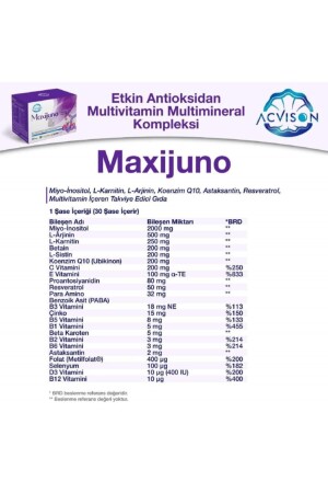 Maxijuno Kadınlara Özel Miyo-inositol L-arjinin L-karnitin Koenzim Q10 Içeren Multivitamin 30 Saşe - 5