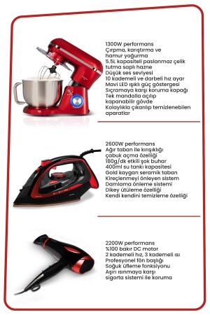 Maxired Bright Red 29-teiliges, vorteilhaftes elektronisches Hochzeitspaket, elektrisches Küchen-Mitgift-Set BY-5733 - 8