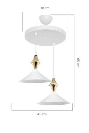 Maya-Fliesen-Kronleuchter in Weiß/Gold für Doppel-Esszimmer, Wohnzimmer, Flur, Küche - 4