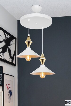 Maya Karo Beyaz-gold Ikili Yemek Odası Oturma Odası Salon Mutfak Avize - Manogrup Avize Aydınlatma