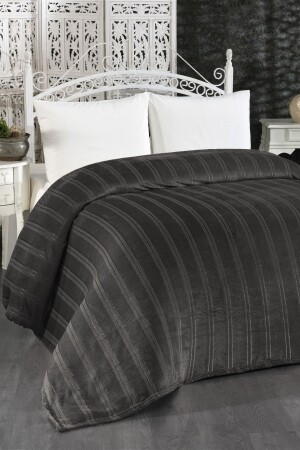Mayer Supersoft Yumuşak Çift Kişilik Battaniye 180x230 Cm Antrasit Q-YAT-91518 - Evlen Home Collection