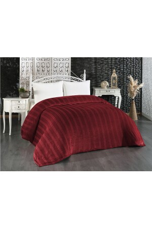 Mayer Supersoft Yumuşak Çift Kişilik Battaniye 180x230 Cm Bordo Q-YAT-91518 - 6