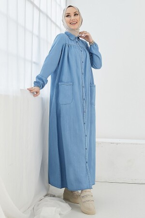 Mayra Robe Denim-Kleid mit Taschen – Hellblau MS00IN0922 - 1