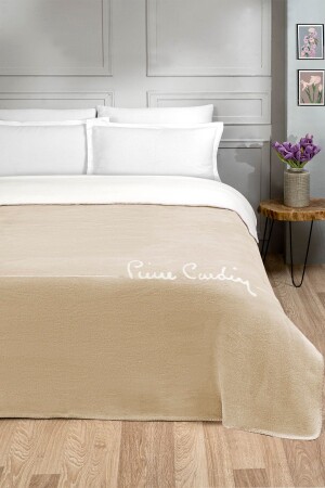 مـنـز - القطن شعـار البطانية كـابشـينو مزدوج MCBAT00200 - Pierre Cardin