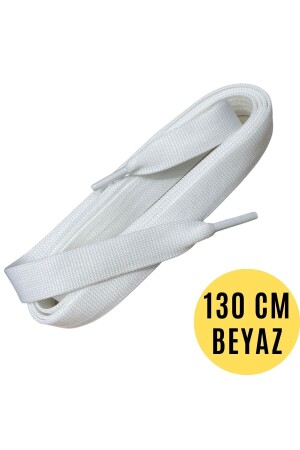 Mcqueen 130 Cm Beyaz Spor Bağcık- Extra Geniş Yassı Ayakkabı Bağcığı- Shoelace- 1 Çift - 1