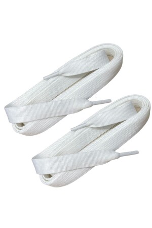 Mcqueen 130 Cm Beyaz Spor Bağcık- Extra Geniş Yassı Ayakkabı Bağcığı- Shoelace- 1 Çift - 2