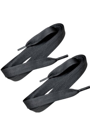 Mcqueen 130 Cm Siyah Spor Bağcık- Extra Geniş Yassı Ayakkabı Bağcığı- Shoelace- 1 Çift - 2