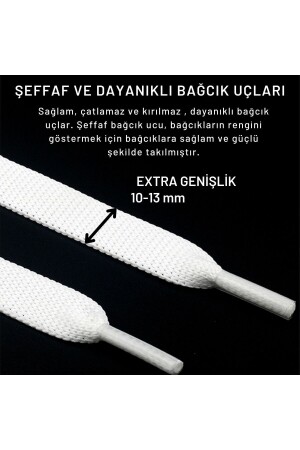 Mcqueen 130 Cm Siyah Spor Bağcık- Extra Geniş Yassı Ayakkabı Bağcığı- Shoelace- 1 Çift - 7