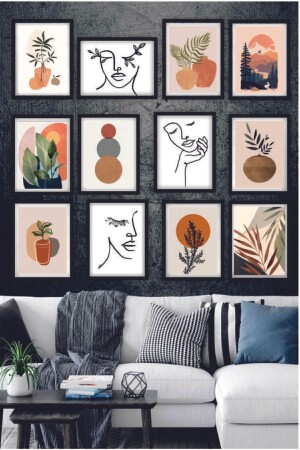 مكنسة منزلية منحة - غرفة المعيشة - مكتب - لوحات الجدار غرفة النوم مجموعة لوحة MDF 12 قطعة مزينة - Fi Design