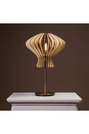 شمعة من الخشب الطبيعي Mdf 3d شمعة ظل الطاولة مصباح الليل لغرفة المعيشة غرفة النوم غرفة الطعام DECARTABJR0015 - hü ma tasarım ve aksesuar