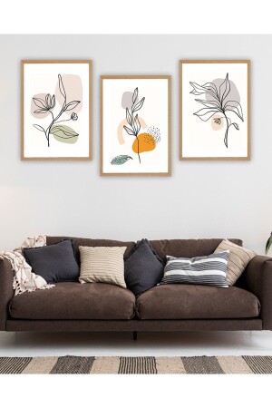 مجموعة طلاء MDF مزينة من MNZ 3 قطع 3 مم - زينة الحائط للطابق المعيشي غرفة النوم - Kututr