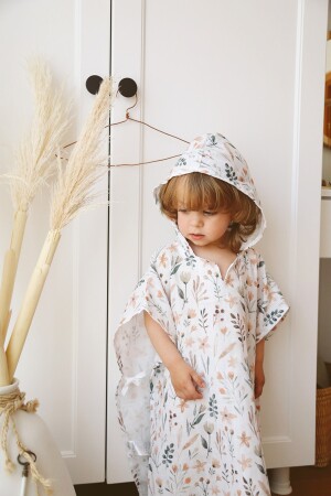 Mediterra Floral Kapuzen-Poncho aus Bio-Musselin, 1–5 Jahre, spezielles Design, STD - 4