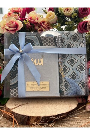 منز هدية صلاة المقدمة سجادة صلاة مجموعة كرائح كبيرة مكتوبة الطفل الأزرق السلمون ياسين جوزيو مجموعة العروس العريس - Medrese Yayınları