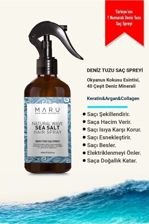 Meersalz-Haarspray, das Volumen und Fülle verleiht, 250 ml - 1