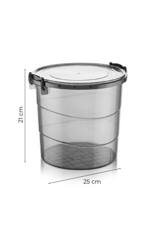 Mega-Größe, 2-teiliger runder Mehl- und Hülsenfruchtbehälter, 7 Liter – Waschmittel-Aufbewahrungsbox, Behälter mit Griff, Anthrazit YVRLK-VNV2LUAnthrazit - 7
