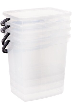 Mega-Größe, 4-teiliger quadratischer Mehl- und Hülsenfruchtbehälter, 6 Liter – Waschmittel-Aufbewahrungsbox, Behälter mit Griff, Anthrazit, VNVMEGAKULPLU4LU - 3
