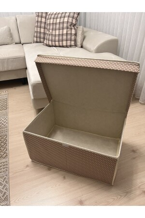 Mega-Mehrzweck-Aufbewahrungsbox, Box, Aufbewahrungstasche, Box, Organizer, Spielzeugbox, Beige, gepunktet, 40 x 60 x 30 cm - 2