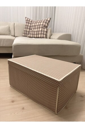 Mega-Mehrzweck-Aufbewahrungsbox, Box, Aufbewahrungstasche, Box, Organizer, Spielzeugbox, Beige, gepunktet, 40 x 60 x 30 cm - 4