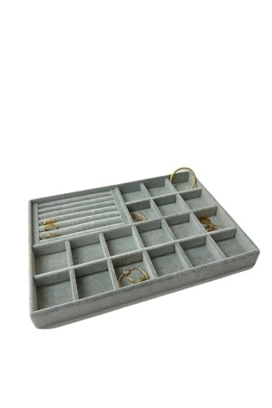 إنتاج منازل منازل باكو نموذج السوداء النسيج الرمادي اللون الدرج المجوهرات الموقف - Megass Dekor