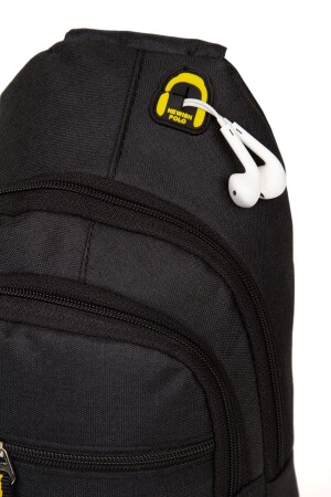 Meha Clup Taillen-Umhängetasche aus Leinenstoff mit Ohren und USB-Anschluss, Körpertasche, Freebag, wasserdicht (18 x 28 cm), MEHA0049 - 7