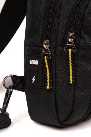 Meha Clup Taillen-Umhängetasche aus Leinenstoff mit Ohren und USB-Anschluss, Körpertasche, Freebag, wasserdicht (18 x 28 cm), MEHA0049 - 8