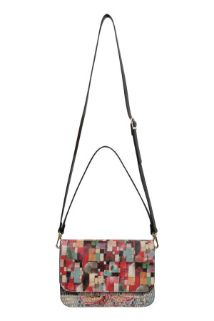 Mehrfarbige Damenhandtasche aus veganem Leder – Mini-Mosaik-Design - 4