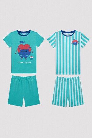 Mehrfarbiges 2-teiliges Pyjama-Set „Apples“ für Jungen - 1