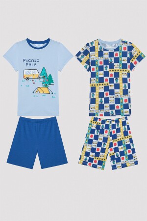 Mehrfarbiges zweiteiliges Camping-Pyjama-Set für Jungen - 1