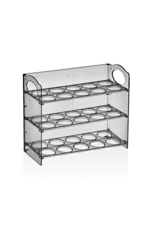 Mehrschichtiger Eierhalter, 3 Ablagen, Eier-Organizer, transparent, geräuchert, VP-080, VP080KRT - 3