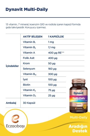 Mehrtägiges Multivitamin- und Mineralstoff-Coenzym Q10-Rodiola 30 Kapseln - 6