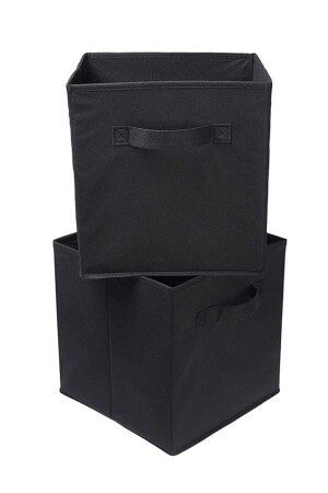 Mehrzweck-2-teilige Schrank-Organizer-Box, dekorative Aufbewahrungsbox, Regal-Organizer, Schwarz MB2LIKUTUSIYAH - 2