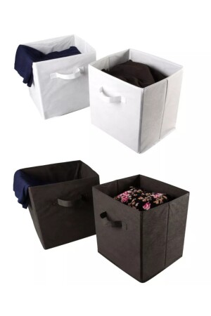 Mehrzweck-2-teilige Schrank-Organizer-Box, dekorative Aufbewahrungsbox, Regal-Organizer, Schwarz MB2LIKUTUSIYAH - 5