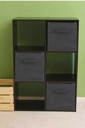 Mehrzweck-2-teilige Schrank-Organizer-Box, dekorative Aufbewahrungsbox, Regal-Organizer, Schwarz MB2LIKUTUSIYAH - 9