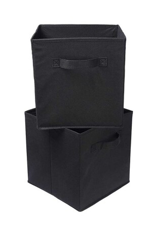 Mehrzweck-2-teilige Schrank-Organizer-Box, dekorative Aufbewahrungsbox, Regal-Organizer, Schwarz MB2LIKUTUSIYAH - 1