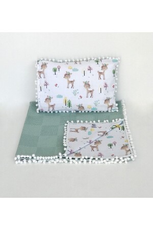 Mehrzweck-Decke und Kissen aus doppellagigem Musselin aus 100 % Baumwolle - Fg Store