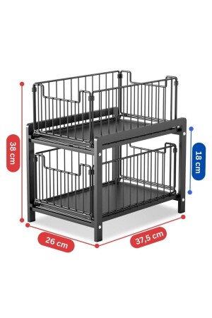 Mehrzweck-Korb-Organizer mit 2 Regalen für Badezimmer, Küche, Untertisch, Schrank, Arbeitsplatte - 8