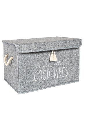 Mehrzweck-Minibox mit Filzbezug, graue Aufbewahrungsbox, 35 x 24 x 24 cm, KPK-MINI-G1308 - 3
